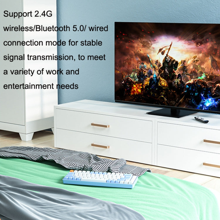 LANGTU GK65 65 Keys Wireless / Bluetooth / Wired Three Model Game Mechanical Keyboard, Cable Length: 1.5m(Sky Blue) - free shipping - PMC Jewellery - Order now!