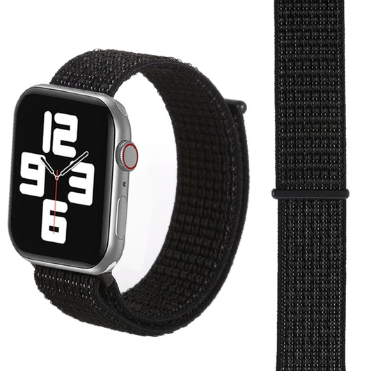 For Apple Watch 42mm / 41mm / 40mm / 38mm Simple Fashion Nylon Watch Band with Magic Stick(Nightfall Black) - Watch Bands by PMC Jewellery | Online Shopping South Africa | PMC Jewellery | Buy Now Pay Later Mobicred