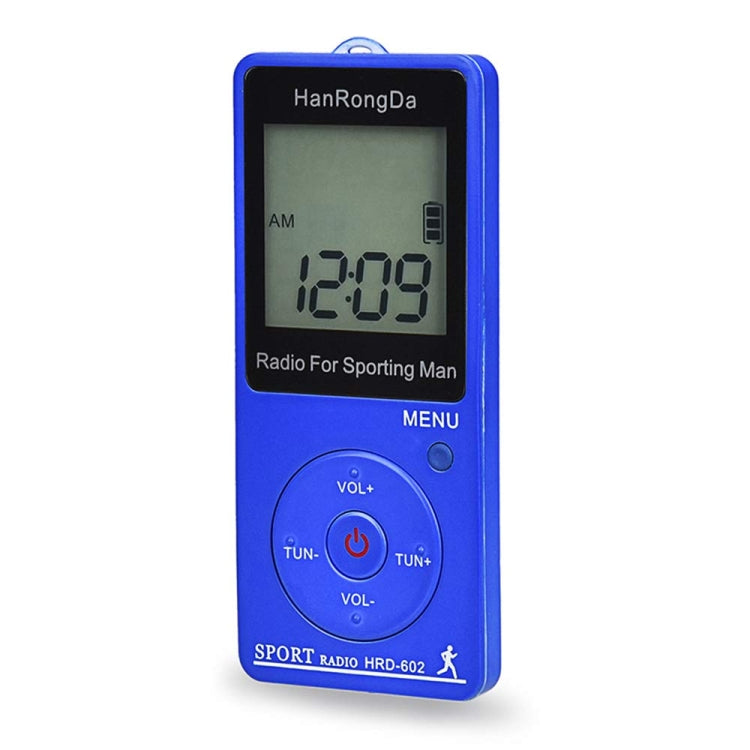 HRD-602 Digital Display FM AM Mini Sports Radio with Step Counting Function (Blue) - Radio Player by PMC Jewellery | Online Shopping South Africa | PMC Jewellery | Buy Now Pay Later Mobicred