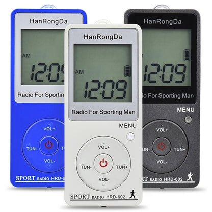 HRD-602 Digital Display FM AM Mini Sports Radio with Step Counting Function (Blue) - Radio Player by PMC Jewellery | Online Shopping South Africa | PMC Jewellery | Buy Now Pay Later Mobicred