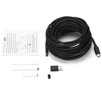 AN97 USB-C / Type-C Endoscope Waterproof IP67 Tube Inspection Camera with 8 LED & USB Adapter, Length: 10m, Lens Diameter: 7mm -  by PMC Jewellery | Online Shopping South Africa | PMC Jewellery | Buy Now Pay Later Mobicred