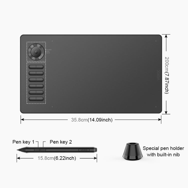 VEIKK A15PRO 10x6 inch 5080 LPI Type-C Interface Smart Touch Electronic Graphic Tablet (Grey) - free shipping - PMC Jewellery - Order now!