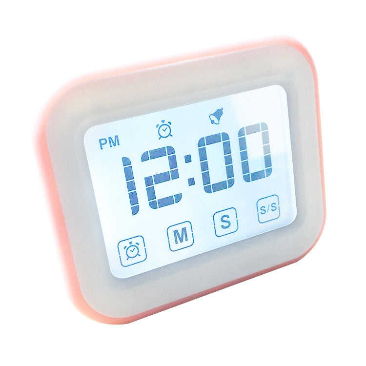Kitchen Timer Digital Alarm Clock Large LCD Touch Screen Come with Night Light for Cooking Baking(Pink) - Digital Countdown by PMC TechLife | Online Shopping South Africa | PMC TechLife | Buy Now Pay Later Mobicred