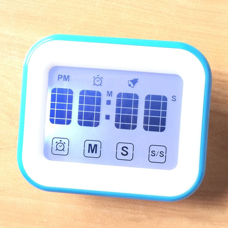 Kitchen Timer Digital Alarm Clock Large LCD Touch Screen Come with Night Light for Cooking Baking(Blue) - Digital Countdown by PMC TechLife | Online Shopping South Africa | PMC TechLife | Buy Now Pay Later Mobicred