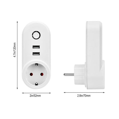 ZigBee 3.0 Dual USB Smart Socket Switch, EU Plug (White) - Smart Socket by PMC Jewellery | Online Shopping South Africa | PMC Jewellery | Buy Now Pay Later Mobicred