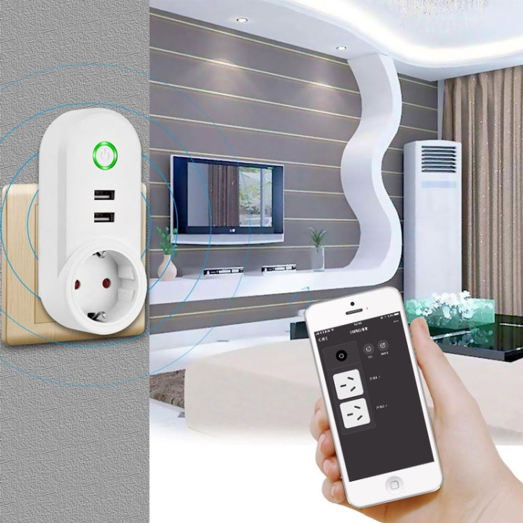 ZigBee 3.0 Dual USB Smart Socket Switch, EU Plug (White) - Smart Socket by PMC Jewellery | Online Shopping South Africa | PMC Jewellery | Buy Now Pay Later Mobicred