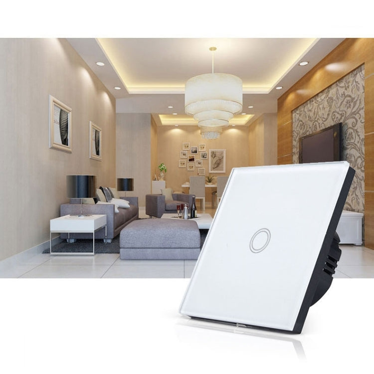 86mm 1 Gang Tempered Glass Panel Wall Switch Smart Home Light Touch Switch with RF433 Remote Controller, AC 110V-240V(Black) - Smart Switch by PMC Jewellery | Online Shopping South Africa | PMC Jewellery | Buy Now Pay Later Mobicred