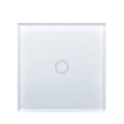 86mm 1 Gang Tempered Glass Panel Wall Switch Smart Home Light Touch Switch with RF433 Remote Controller, AC 110V-240V(White) - Smart Switch by PMC Jewellery | Online Shopping South Africa | PMC Jewellery | Buy Now Pay Later Mobicred