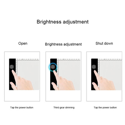 3.5W 5V LED USB Three Level of Brightness Dimmable A4 Acrylic Scale Copy Boards Anime Sketch Drawing Sketchpad with USB Cable 1.5m & Power Adapter -  by PMC Jewellery | Online Shopping South Africa | PMC Jewellery | Buy Now Pay Later Mobicred