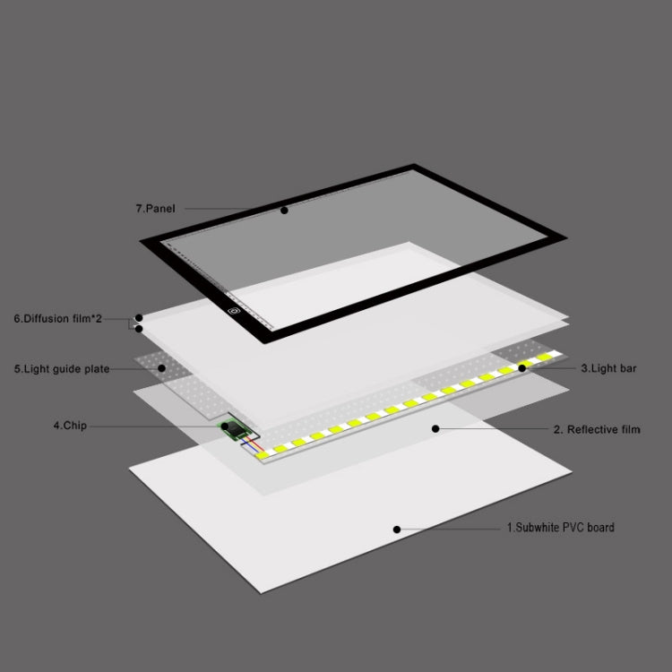 8W 5V LED USB Three Level of Brightness Dimmable A3 Acrylic Scale Copy Boards Anime Sketch Drawing Sketchpad with USB Cable & Power Adapter -  by PMC Jewellery | Online Shopping South Africa | PMC Jewellery | Buy Now Pay Later Mobicred