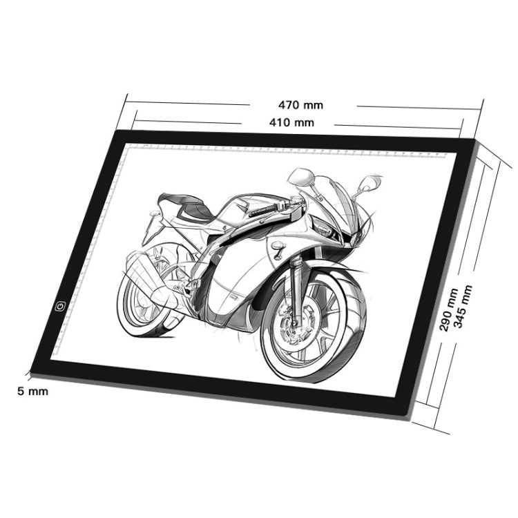 8W 5V LED USB Three Level of Brightness Dimmable A3 Acrylic Scale Copy Boards Anime Sketch Drawing Sketchpad with USB Cable & Power Adapter -  by PMC Jewellery | Online Shopping South Africa | PMC Jewellery | Buy Now Pay Later Mobicred