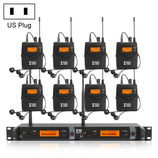 XTUGA IEM1200 Wireless Transmitter 8 Bodypack Stage Singer In-Ear Monitor System(US Plug) - Microphone by XTUGA | Online Shopping South Africa | PMC Jewellery | Buy Now Pay Later Mobicred