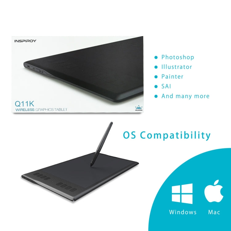 HUION Inspiroy Series Q11K 5080LPI Professional Art USB Graphics Drawing Tablet for Windows / Mac OS, with Digital Pen -  by HUION | Online Shopping South Africa | PMC Jewellery | Buy Now Pay Later Mobicred