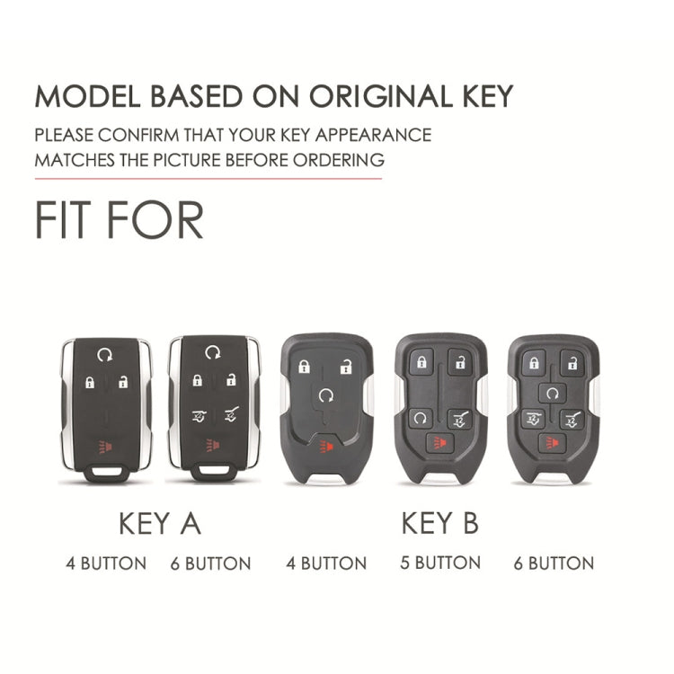 For Chevrolet GMC / Colorad 6-button C160 Car Key Leather Protective Case (Blue) - Car Key Cases by PMC TechLife | Online Shopping South Africa | PMC TechLife | Buy Now Pay Later Mobicred