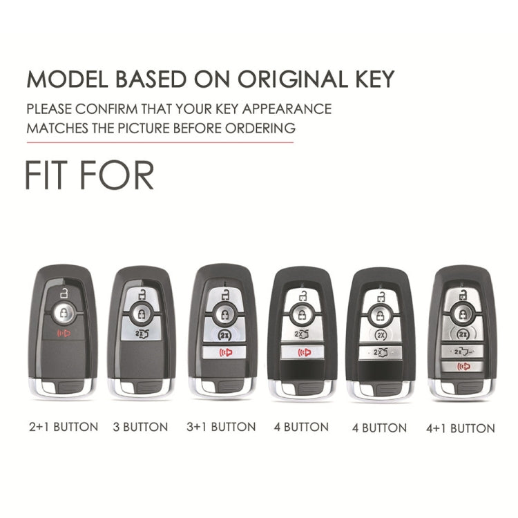For Ford F-150 4-button C072/1 Car Key Leather Protective Case (Black) - Car Key Cases by PMC TechLife | Online Shopping South Africa | PMC TechLife | Buy Now Pay Later Mobicred