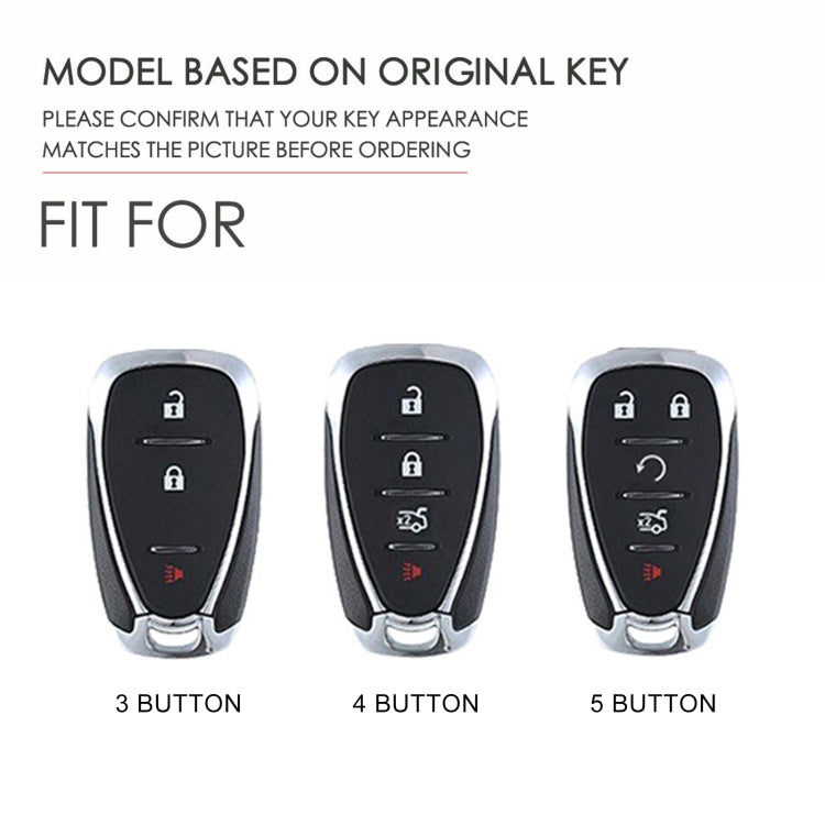For Chevrolet 5-button Hallmo Car Cowhide Leather Key Protective Cover Key Case(Blue) - Car Key Cases by Hallmo | Online Shopping South Africa | PMC TechLife | Buy Now Pay Later Mobicred