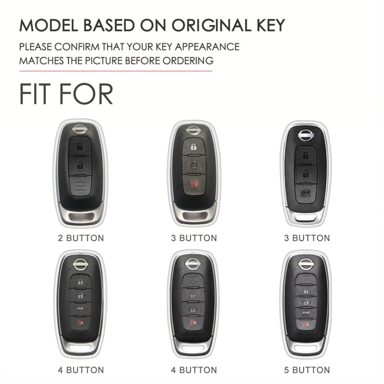 For Nissan Teana / Ariya 5-button Start Hallmo Car Cowhide Leather Key Protective Cover Key Case(Black) - Car Key Cases by Hallmo | Online Shopping South Africa | PMC TechLife | Buy Now Pay Later Mobicred