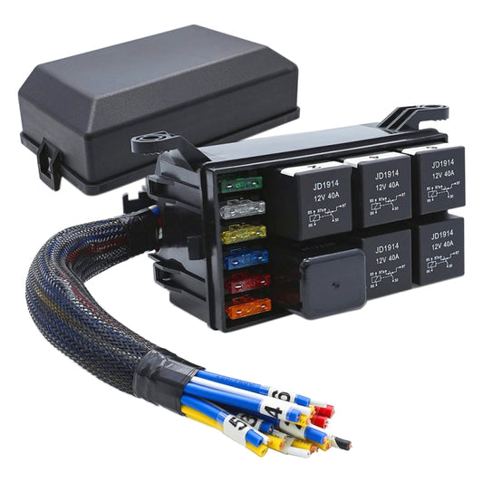 12V 5 Pin Car 6 Slots Waterproof Relay Fuse Box with Cable - Fuse by PMC Jewellery | Online Shopping South Africa | PMC Jewellery