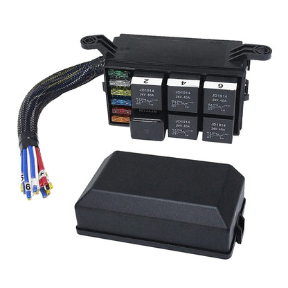 24V 5 Pin Car 6 Slots Waterproof Relay Fuse Box with Cable - Fuse by PMC Jewellery | Online Shopping South Africa | PMC Jewellery