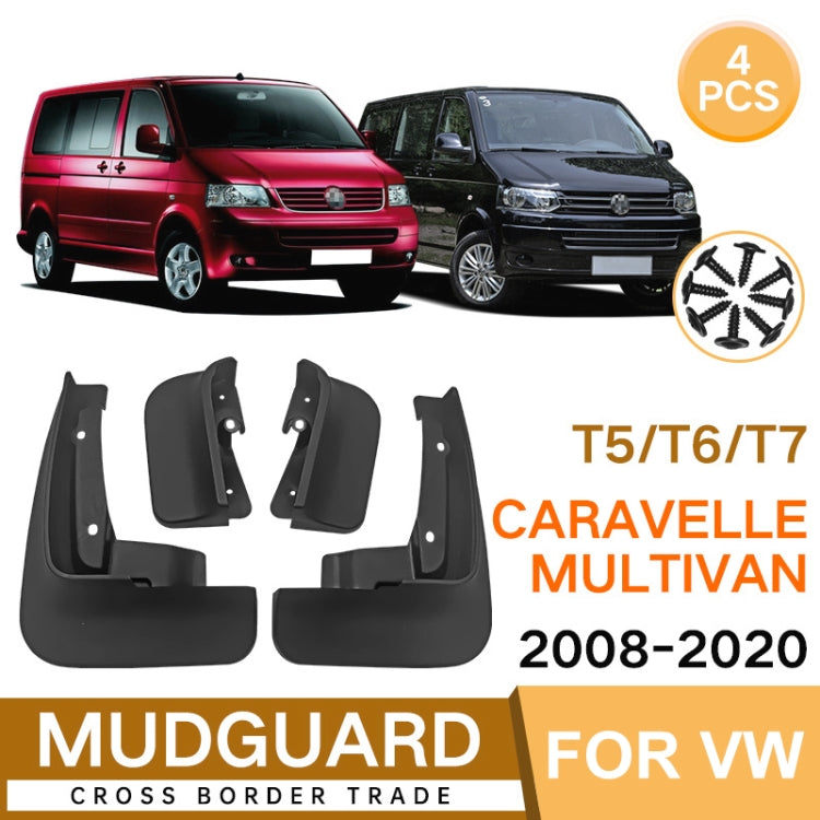 For Multivan Carvelle T5/T6 2008-2020 4pcs/Set Car Auto Soft Plastic Splash Flaps Fender Guard - Mudguards by PMC TechLife | Online Shopping South Africa | PMC TechLife | Buy Now Pay Later Mobicred
