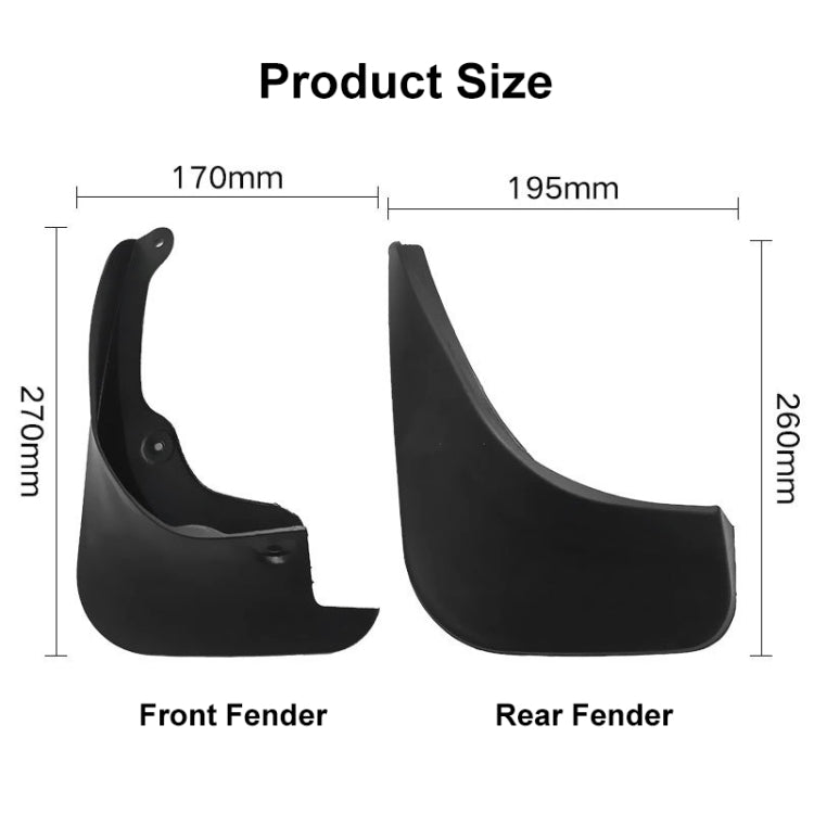 For Toyota Yaris 2006-2011 4pcs/Set Car Auto Soft Plastic Splash Flaps Fender Guard - Mudguards by PMC Jewellery | Online Shopping South Africa | PMC Jewellery