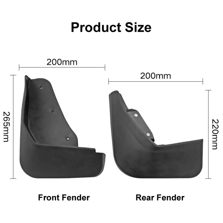 For Ford Ecosport 2013-2017 4pcs/Set Car Auto Soft Plastic Splash Flaps Fender Guard - Mudguards by PMC Jewellery | Online Shopping South Africa | PMC Jewellery | Buy Now Pay Later Mobicred