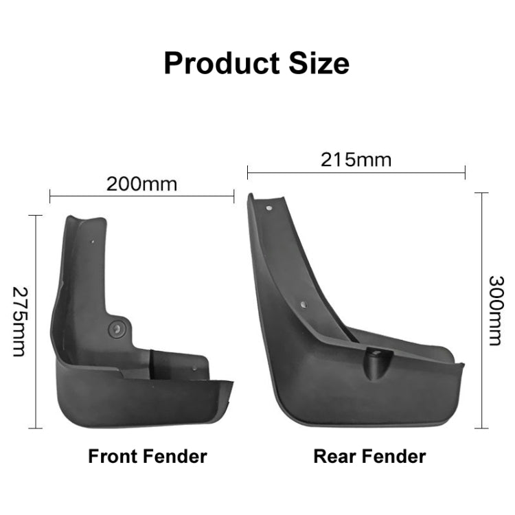 For Mitsubishi Eclipse Cross 2018-2020 4pcs/Set Car Auto Soft Plastic Splash Flaps Fender Guard - Mudguards by PMC TechLife | Online Shopping South Africa | PMC TechLife | Buy Now Pay Later Mobicred