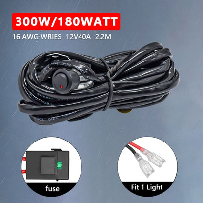 D0034 Off-road Vehicle 300W Round Waterproof Switch Light Wiring Harness - Wires by PMC Jewellery | Online Shopping South Africa | PMC Jewellery | Buy Now Pay Later Mobicred