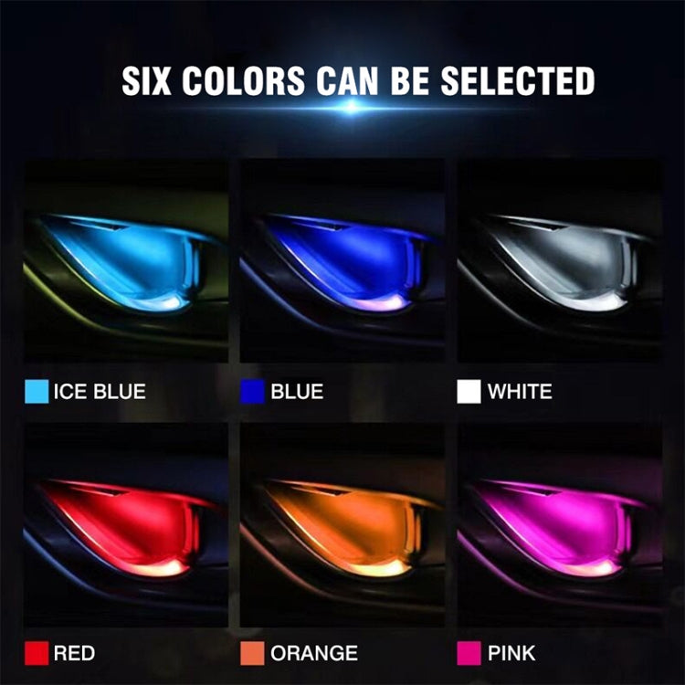 Car 4 in 1 LED Ambient Light Door Decorative Light (Ice Blue Light) - Door Lights by PMC TechLife | Online Shopping South Africa | PMC TechLife | Buy Now Pay Later Mobicred