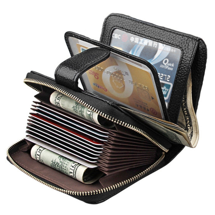 KB132 Female Style Full Grain Cow Leather Multifunctional RFID Wallet/ Card Bag/ Driving License Package(Black) - Wallets by PMC Jewellery | Online Shopping South Africa | PMC Jewellery | Buy Now Pay Later Mobicred