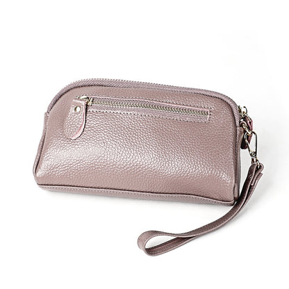 2025 Multifunctional Litchi Texture Women Large Capacity Hand Wallet Shell bag with Card Slots(Pale Pinkish Grey) - Wallets by PMC Jewellery | Online Shopping South Africa | PMC Jewellery | Buy Now Pay Later Mobicred