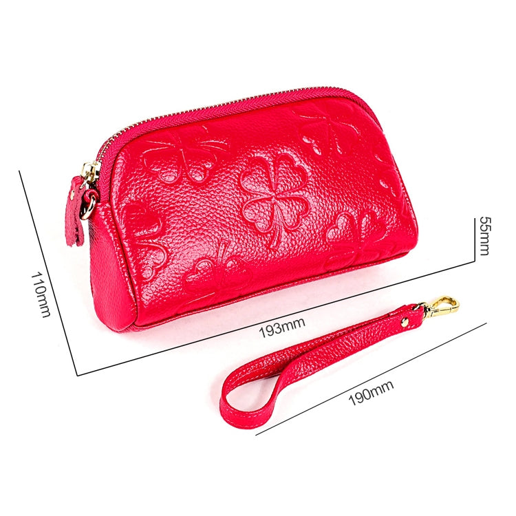 2026 Multifunctional Litchi Texture Women Large Capacity Hand Wallet Shell bag with Card Slots(Rose Red) - Wallets by PMC Jewellery | Online Shopping South Africa | PMC Jewellery | Buy Now Pay Later Mobicred