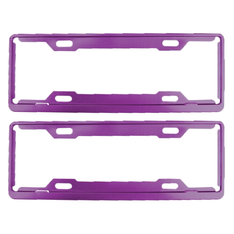 2 PCS Car License Plate Frames Car Styling License Plate Frame Aluminum Alloy Universal License Plate Holder Car Accessories(Purple) - License Plate Covers & Frames by PMC Jewellery | Online Shopping South Africa | PMC Jewellery | Buy Now Pay Later Mobicred