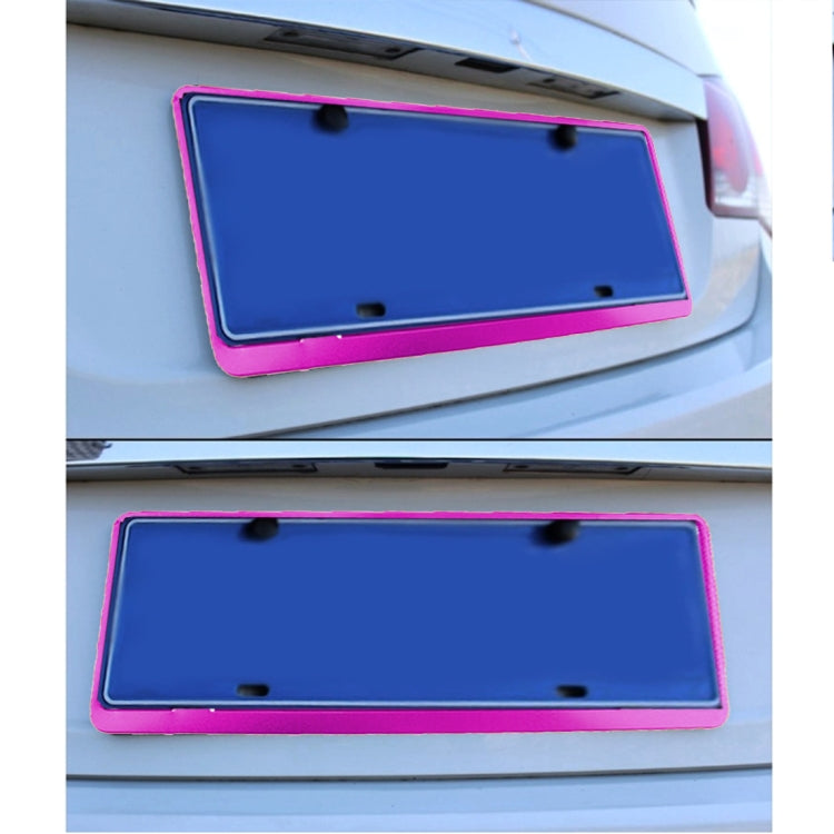 2 PCS Car License Plate Frames Car Styling License Plate Frame Aluminum Alloy Universal License Plate Holder Car Accessories(Purple) - License Plate Covers & Frames by PMC Jewellery | Online Shopping South Africa | PMC Jewellery | Buy Now Pay Later Mobicred