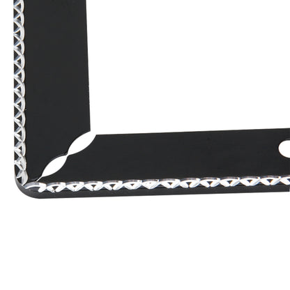 2 PCS Car License Plate Frames Car Styling License Plate Frame Aluminum Alloy Universal License Plate Holder Car Accessories(Black) - License Plate Covers & Frames by PMC Jewellery | Online Shopping South Africa | PMC Jewellery | Buy Now Pay Later Mobicred