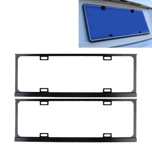 2 PCS Car License Plate Frames Car Styling License Plate Frame Magnesium Alloy Universal License Plate Holder Car Accessories(Black) - License Plate Covers & Frames by PMC Jewellery | Online Shopping South Africa | PMC Jewellery | Buy Now Pay Later Mobicred