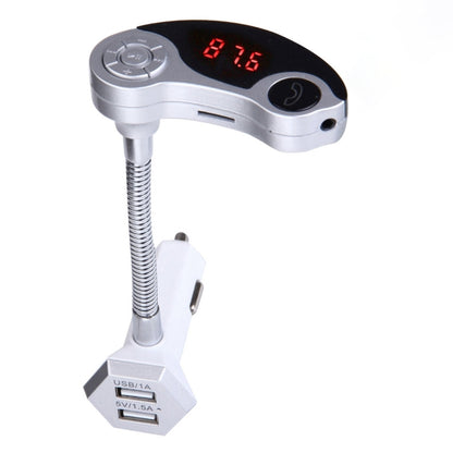 GT86 Dual USB Charger Car Bluetooth FM Transmitter Kit, Support LCD Display / TF Card Music Play / Hands-free(Silver) - Bluetooth Car Kits by PMC Jewellery | Online Shopping South Africa | PMC Jewellery | Buy Now Pay Later Mobicred