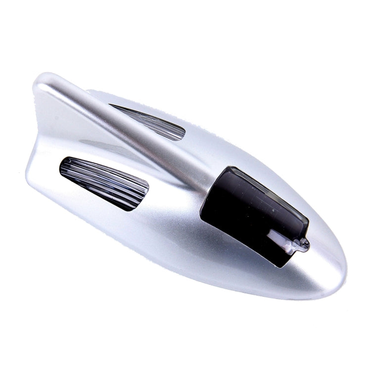 Solar Colorful Light Anti Collision Shark Fin Car Taillight LED Flash Warning Light Caution Light(Silver) - Warning Lights by PMC TechLife | Online Shopping South Africa | PMC TechLife | Buy Now Pay Later Mobicred