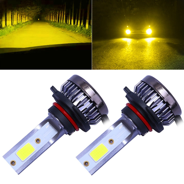 2 PCS 9005 DC9-36V / 36W / 3000K / 6000LM IP68 Car / Motorcycle Mini COB LED Headlight Lamps / Fog Light(Gold Light) - LED Headlamps by PMC Jewellery | Online Shopping South Africa | PMC Jewellery | Buy Now Pay Later Mobicred