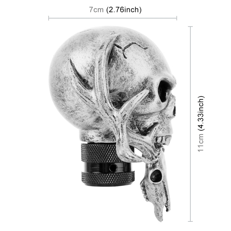 Universal Vehicle Car Creative Skull Double Heads Shaped Shifter Cover Manual Automatic Gear Shift Knob (Silver) - Shift Knob by PMC Jewellery | Online Shopping South Africa | PMC Jewellery | Buy Now Pay Later Mobicred