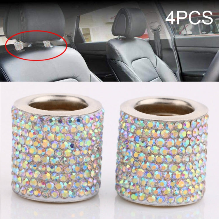 4 PCS Car Crystal Head Pillow Modified Decoration (Colour) - free shipping - PMC TechLife - Order now!