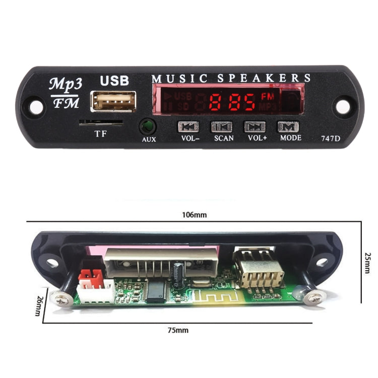 Car 12V Audio MP3 Player Decoder Board FM Radio TF USB 3.5 mm AUX, without Bluetooth and Recording - Car MP3 & MP4 & MP5 by PMC TechLife | Online Shopping South Africa | PMC TechLife | Buy Now Pay Later Mobicred