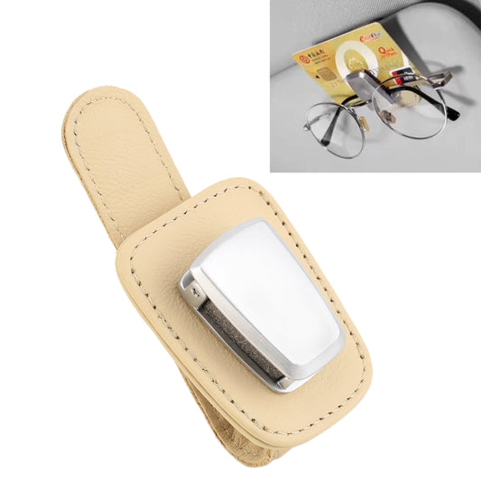 Car Multi-functional Sunglasses Clip Holder(Beige) - Sunglasses & Glasses Clips by PMC Jewellery | Online Shopping South Africa | PMC Jewellery | Buy Now Pay Later Mobicred