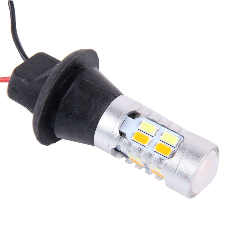 2 PCS T20/7440 10W 1000LM 6000K White + Yellow Light DRL&Turn Light with 20 SMD-5730-LED Lamps，DC 12-24V - Arrow Turn Lights by PMC Jewellery | Online Shopping South Africa | PMC Jewellery | Buy Now Pay Later Mobicred