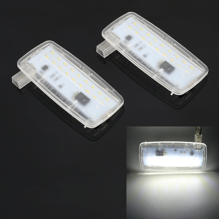 2 PCS Car DC12V / 1.5W / 6000K / 100LM LED Vanity Mirror Lamp Makeup Mirror Light with 18 SMD-3014 Lamps for BMW E93, White Light - Dome Lights by PMC Jewellery | Online Shopping South Africa | PMC Jewellery | Buy Now Pay Later Mobicred