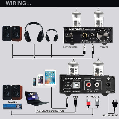 LINEPAUDIO A962 HiFi 6J9 Vacuum Tube Power Headphone Amplifier USB ASIO Sound Card(Black) -  by PMC Jewellery | Online Shopping South Africa | PMC Jewellery | Buy Now Pay Later Mobicred