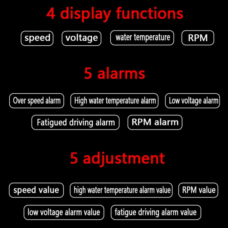 A200 OBD2 3.5 inch Vehicle-mounted Head Up Display Security System, Support Car Speed / Engine Revolving Speed Display / Water Temperature / Voltage - Head Up Display System by PMC Jewellery | Online Shopping South Africa | PMC Jewellery | Buy Now Pay Later Mobicred