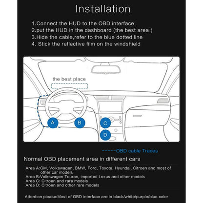 T100 OBD2 4 inch Vehicle-mounted Head Up Display Security System, Support Car Speed / Engine Revolving Speed Display / Instantaneous Fuel Consumption / Detection and Elimination Fault Code - Head Up Display System by PMC Jewellery | Online Shopping South Africa | PMC Jewellery | Buy Now Pay Later Mobicred