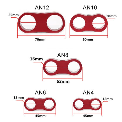 AN4 Automotive 2-hole High Pressure Tubing Fixing Clip Car Tubing Clamp Aluminum Alloy Clip Tubing Separator, Random Color Delivery - Booster Cable & Clip by PMC Jewellery | Online Shopping South Africa | PMC Jewellery | Buy Now Pay Later Mobicred