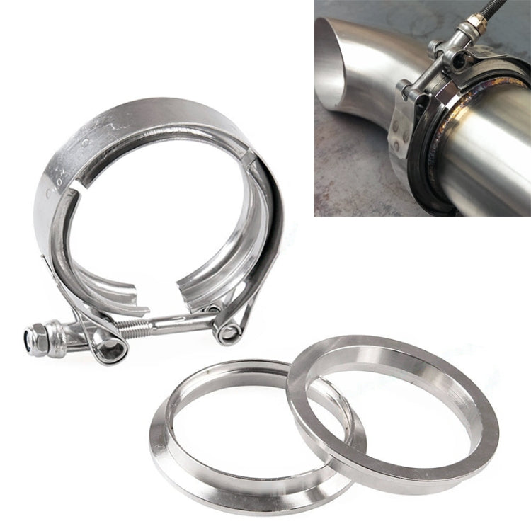 3.5 inch Car Turbo Exhaust Downpipe V-Band Clamp Stainless Steel 304 Flange Clamp - Booster Cable & Clip by PMC Jewellery | Online Shopping South Africa | PMC Jewellery | Buy Now Pay Later Mobicred